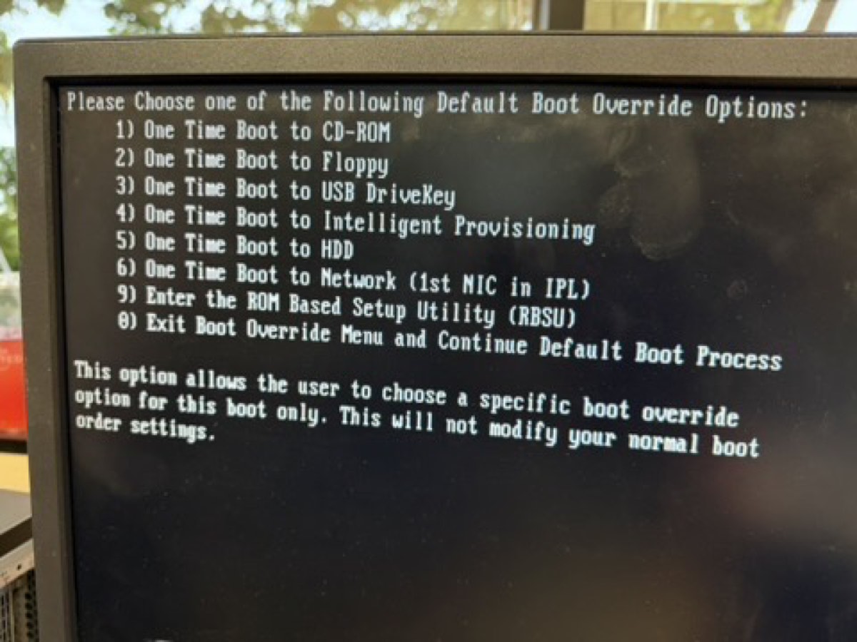 F11 boot override menu